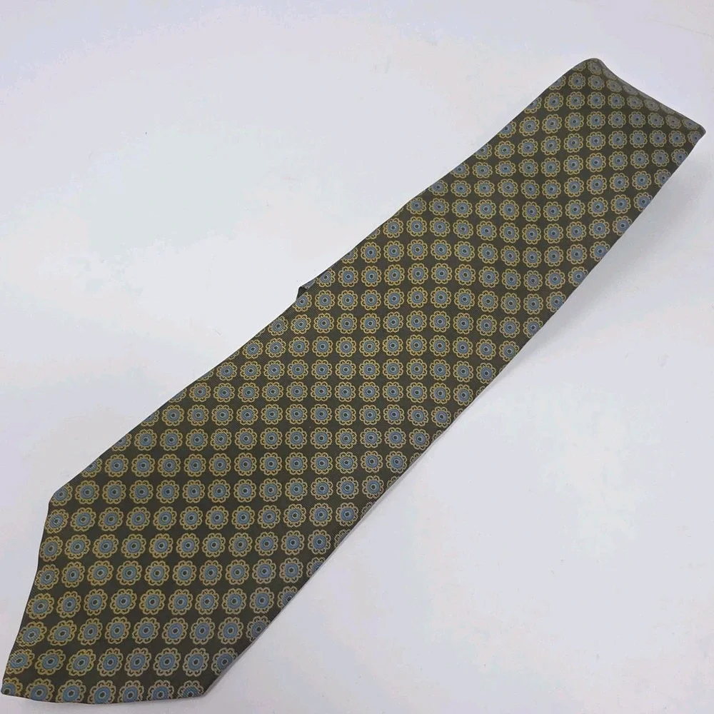 Brooks Brothers Makers Tie Mens Brown Floral Silk Woven Classic Designer